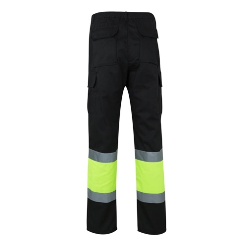 black VL POSEIDON LARGE. Pantalón de sarga multibolsillos bicolor (210 g/m²), en algodón (20 %) y poliéster (80 %)