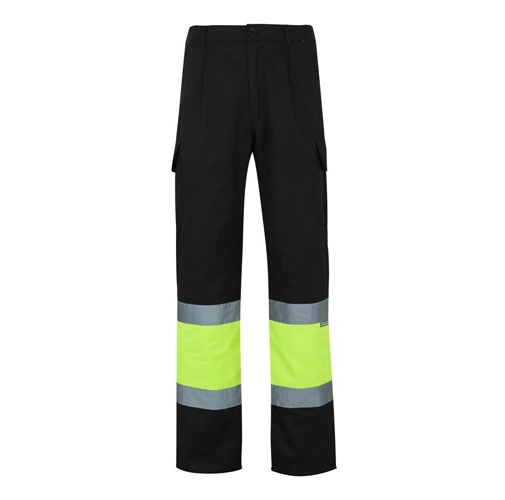 black VL POSEIDON LARGE. Pantalón de sarga multibolsillos bicolor (210 g/m²), en algodón (20 %) y poliéster (80 %)