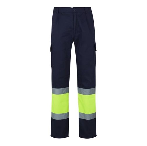 azul marino VL POSEIDON LARGE. Pantalón de sarga multibolsillos bicolor (210 g/m²), en algodón (20 %) y poliéster (80 %)