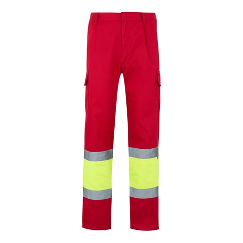 red VL POSEIDON LARGE. Pantalón de sarga multibolsillos bicolor (210 g/m²), en algodón (20 %) y poliéster (80 %)