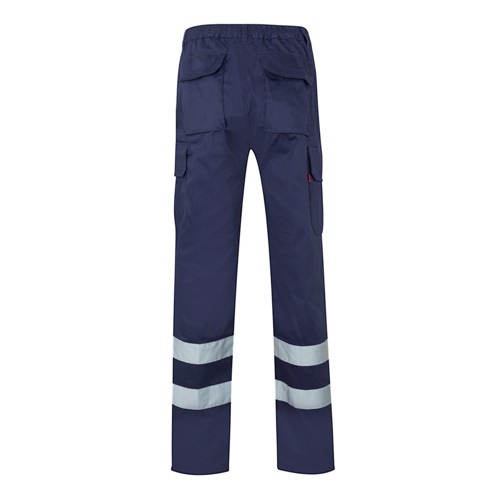 blue VL ASCLEPIUS. Pantalón multibolsillos de sarga (200g/m²), en algodón (35%) y poliéster (65%)