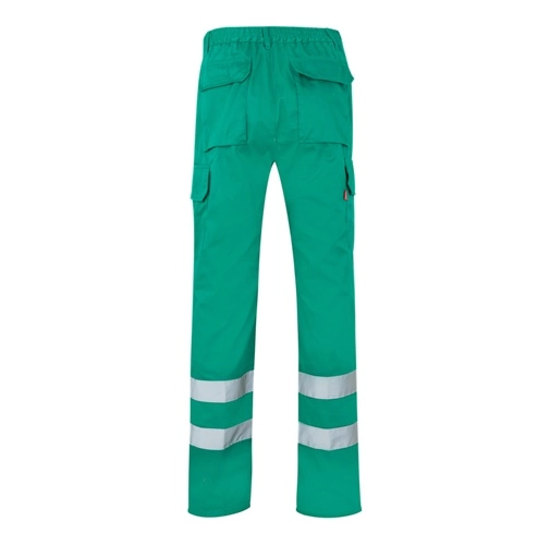 green VL ASCLEPIUS. Pantalón multibolsillos de sarga (200g/m²), en algodón (35%) y poliéster (65%)