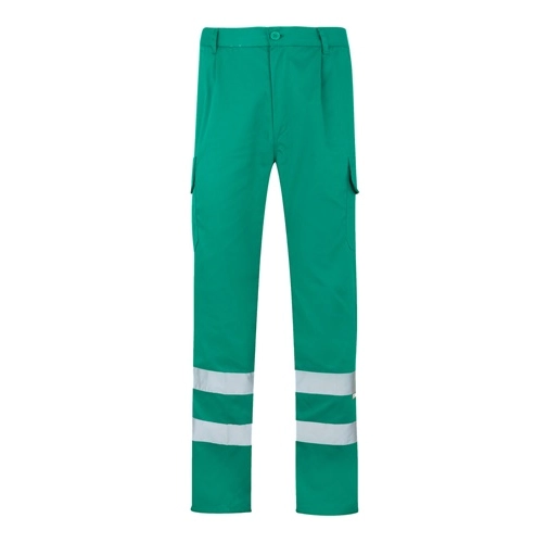 green VL ASCLEPIUS. Pantalón multibolsillos de sarga (200g/m²), en algodón (35%) y poliéster (65%)