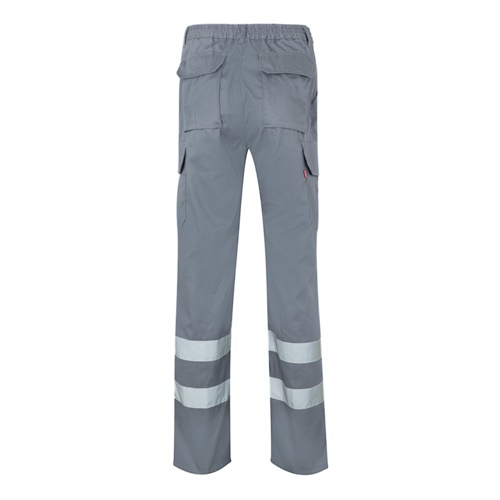 gray VL ASCLEPIUS. Pantalón multibolsillos de sarga (200g/m²), en algodón (35%) y poliéster (65%)