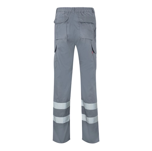 gray VL ASCLEPIUS. Pantalón multibolsillos de sarga (200g/m²), en algodón (35%) y poliéster (65%)