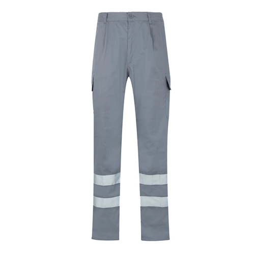 gray VL ASCLEPIUS. Pantalón multibolsillos de sarga (200g/m²), en algodón (35%) y poliéster (65%)