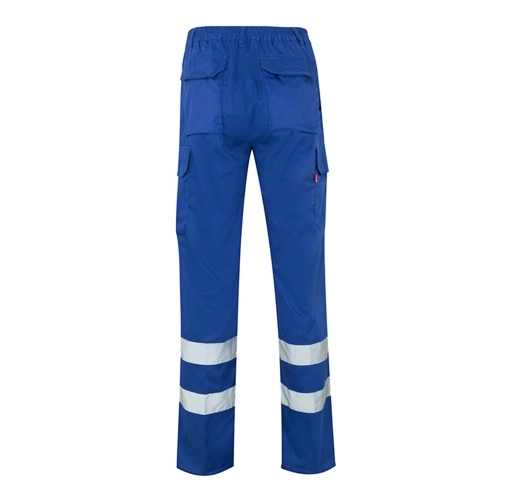 azul royal VL ASCLEPIUS. Pantalón multibolsillos de sarga (200g/m²), en algodón (35%) y poliéster (65%)