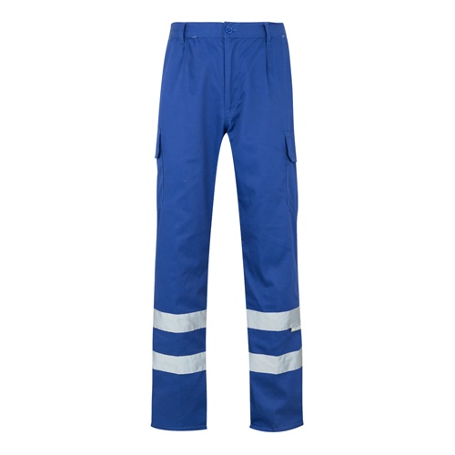 azul royal VL ASCLEPIUS. Pantalón multibolsillos de sarga (200g/m²), en algodón (35%) y poliéster (65%)