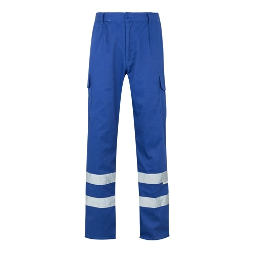 azul royal VL ASCLEPIUS. Pantalón multibolsillos de sarga (200g/m²), en algodón (35%) y poliéster (65%)