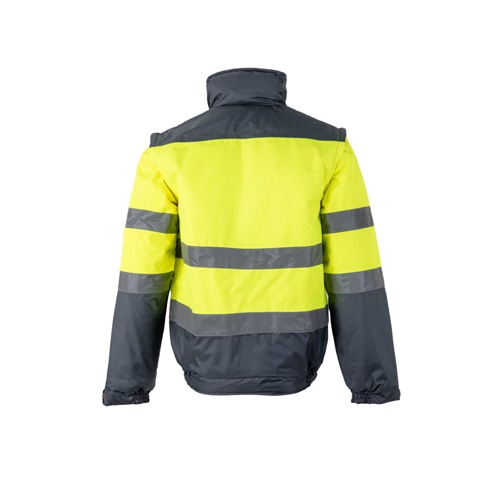 gray VL JUPITER. Chaqueta acolchada bicolor (180g/m²) en poliéster (100%), con revestimiento de PU