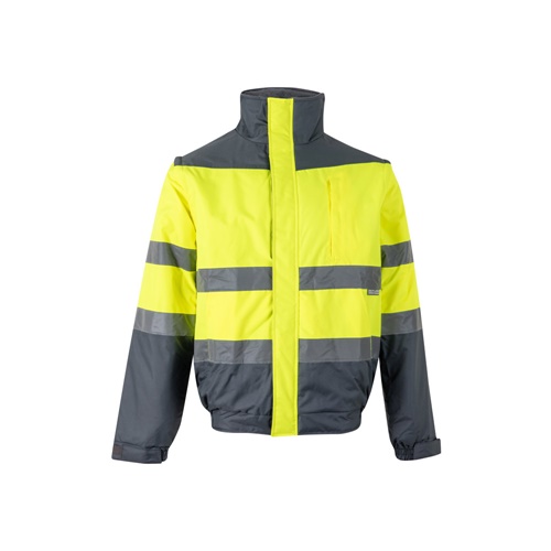 gray VL JUPITER. Chaqueta acolchada bicolor (180g/m²) en poliéster (100%), con revestimiento de PU