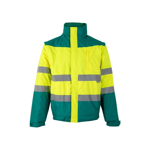 green VL JUPITER. Chaqueta acolchada bicolor (180g/m²) en poliéster (100%), con revestimiento de PU