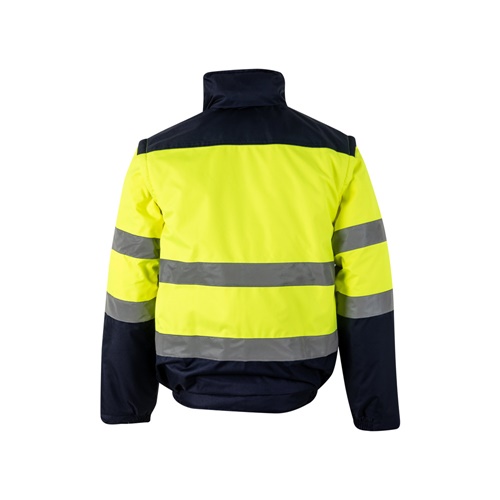 azul marino VL JUPITER LARGE. Chaqueta acolchada bicolor (180g/m²) en poliéster (100%), con revestimiento de PU