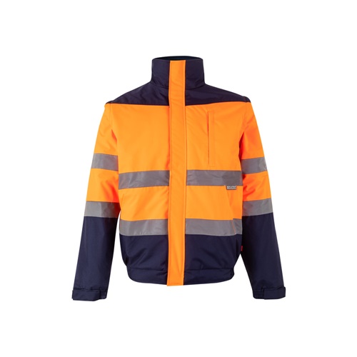 azul marino VL JUPITER LARGE. Chaqueta acolchada bicolor (180g/m²) en poliéster (100%), con revestimiento de PU