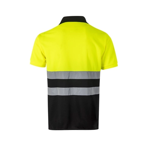 black VL CUPID. Polo bicolor ojo de pájaro (160g/m²) con manga corta, en poliéster (100%)