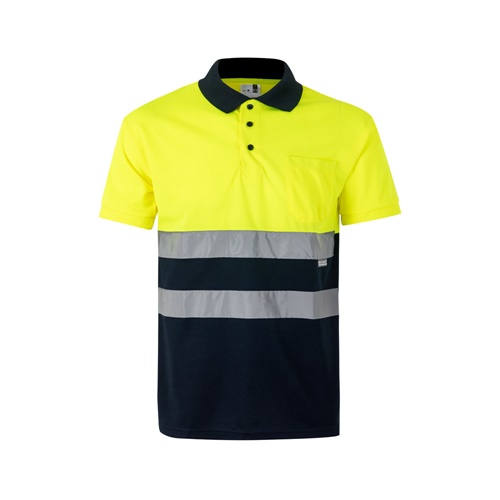 VL CUPID. Polo bicolor ojo de pájaro (160g/m²) con manga corta, en poliéster (100%)