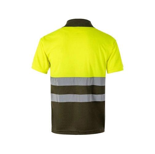 verde militar VL CUPID. Polo bicolor ojo de pájaro (160g/m²) con manga corta, en poliéster (100%)