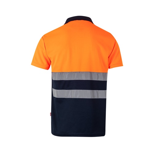 azul marino VL CUPID LARGE. Polo bicolor ojo de pájaro (160g/m²) con manga corta, en poliéster (100%)