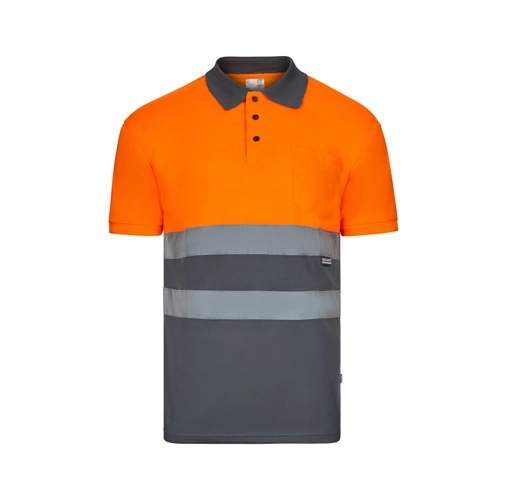 VL CUPID LARGE. Polo bicolor ojo de pájaro (160g/m²) con manga corta, en poliéster (100%)