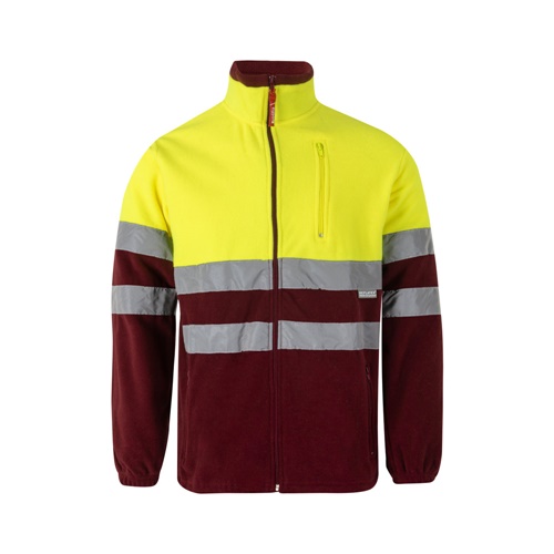 burdeos VL EROS LARGE. Chaqueta polar bicolor (280 g/m²), de poliéster (100%)