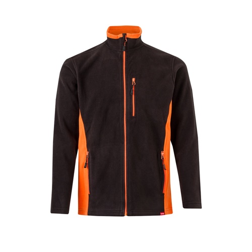 black VL GERAS. Chaqueta polar bicolor (220g/m²) en poliéster (100%)