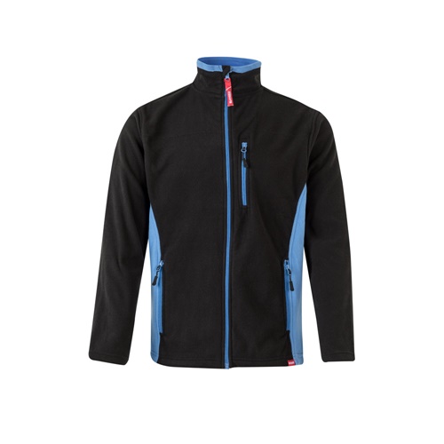 black VL GERAS. Chaqueta polar bicolor (220g/m²) en poliéster (100%)