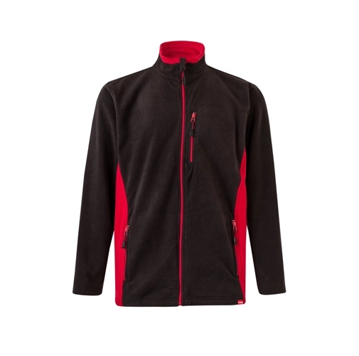 black VL GERAS. Chaqueta polar bicolor (220g/m²) en poliéster (100%)