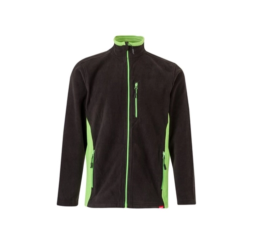 black VL GERAS. Chaqueta polar bicolor (220g/m²) en poliéster (100%)