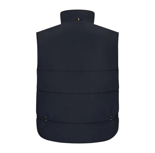 azul marino VL NERGAL. Chaleco acolchado, bicolor, multibolsillos (120g/m²), en poliéster (100%)