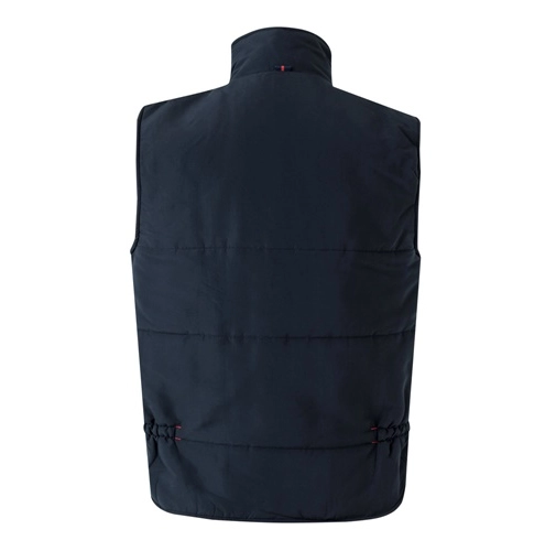 azul marino VL NERGAL. Chaleco acolchado, bicolor, multibolsillos (120g/m²), en poliéster (100%)