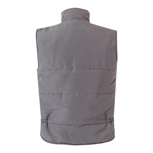 gray VL NERGAL. Chaleco acolchado, bicolor, multibolsillos (120g/m²), en poliéster (100%)