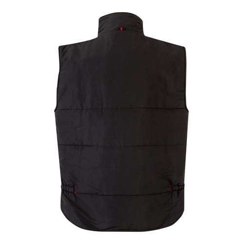 black VL NERGAL. Chaleco acolchado, bicolor, multibolsillos (120g/m²), en poliéster (100%)