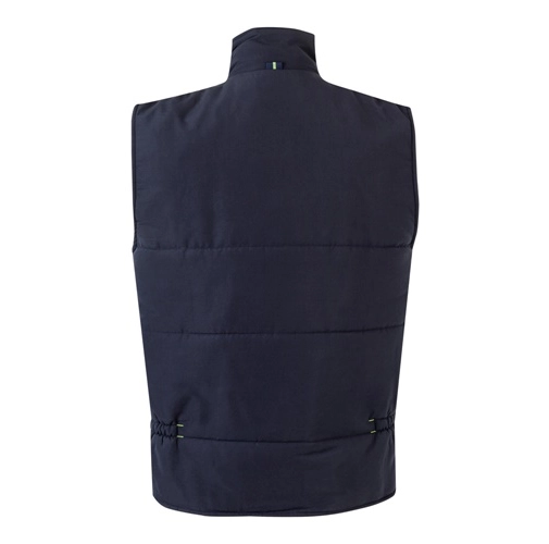 azul marino VL NERGAL. Chaleco acolchado, bicolor, multibolsillos (120g/m²), en poliéster (100%)