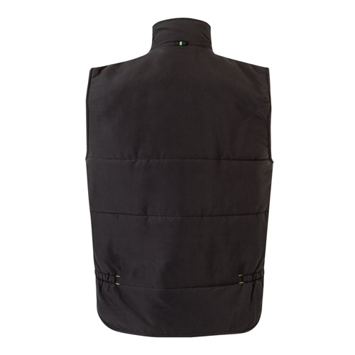 black VL NERGAL. Chaleco acolchado, bicolor, multibolsillos (120g/m²), en poliéster (100%)
