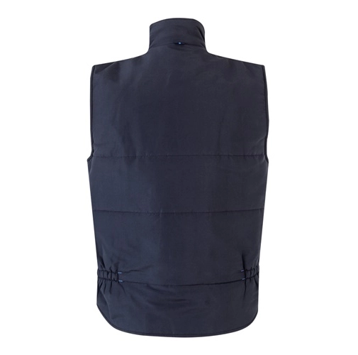 azul marino VL NERGAL. Chaleco acolchado, bicolor, multibolsillos (120g/m²), en poliéster (100%)