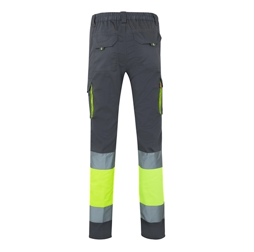 gray VL ZEUS. Pantalón elástico multibolsillos bicolor (240 g/m²), en algodón (46 %), EME (38 %) y poliéster (16 %)