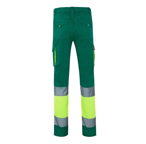 green VL ZEUS. Pantalón elástico multibolsillos bicolor (240 g/m²), en algodón (46 %), EME (38 %) y poliéster (16 %)