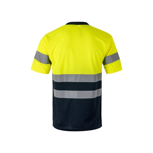 azul marino VL BRAHMA. Camiseta técnica bicolor ojo de pájaro (140g/m²), en poliéster (100%)