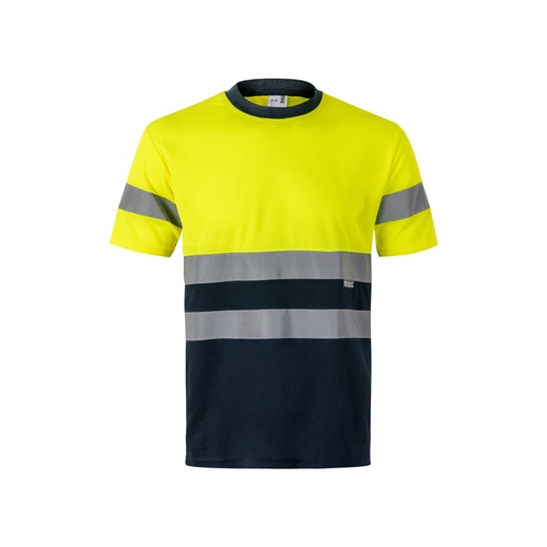 azul marino VL BRAHMA. Camiseta técnica bicolor ojo de pájaro (140g/m²), en poliéster (100%)