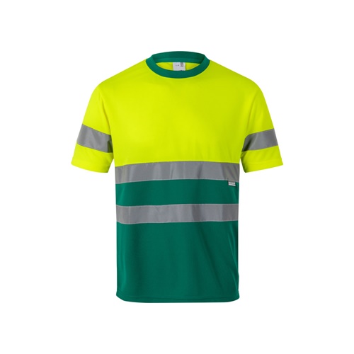 green VL BRAHMA. Camiseta técnica bicolor ojo de pájaro (140g/m²), en poliéster (100%)