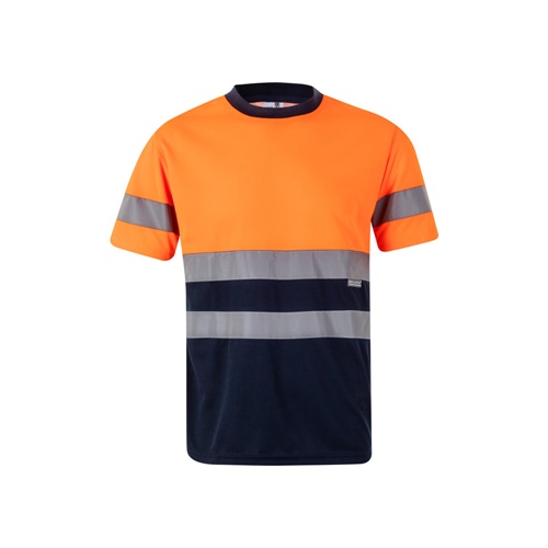 azul marino VL BRAHMA. Camiseta técnica bicolor ojo de pájaro (140g/m²), en poliéster (100%)