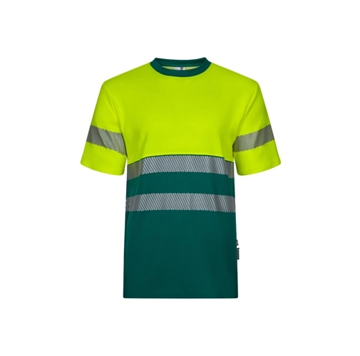 green VL BASTET. Camiseta de piqué bicolor (150g/m²), en algodón (55%) y poliéster (45%)