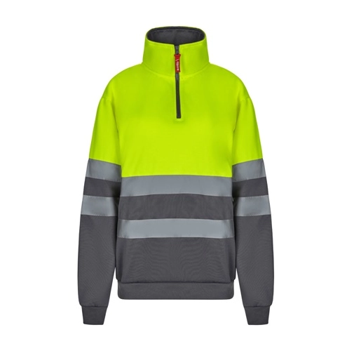 gray VL THOR. Sudadera bicolor (300g/m²) en tejido polar de poliéster (100%)