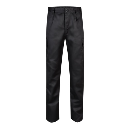 black VL AINE. Pantalón multibolsillos de sarga (190g/m²), en algodón (20%) y poliéster (80%)