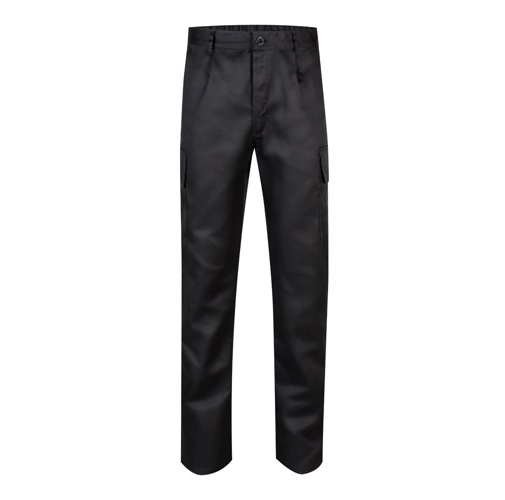 black VL AINE. Pantalón multibolsillos de sarga (190g/m²), en algodón (20%) y poliéster (80%)