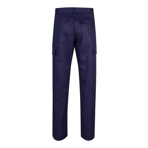 blue VL AINE. Pantalón multibolsillos de sarga (190g/m²), en algodón (20%) y poliéster (80%)