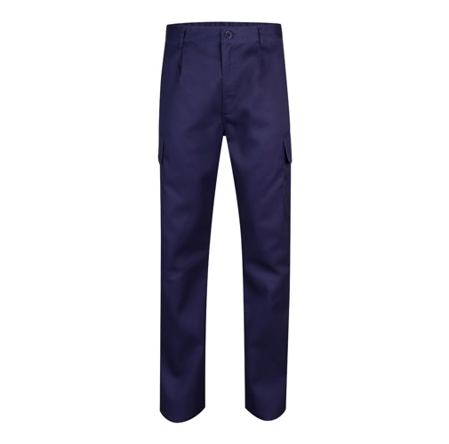 blue VL AINE. Pantalón multibolsillos de sarga (190g/m²), en algodón (20%) y poliéster (80%)