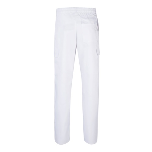 white VL AINE. Pantalón multibolsillos de sarga (190g/m²), en algodón (20%) y poliéster (80%)