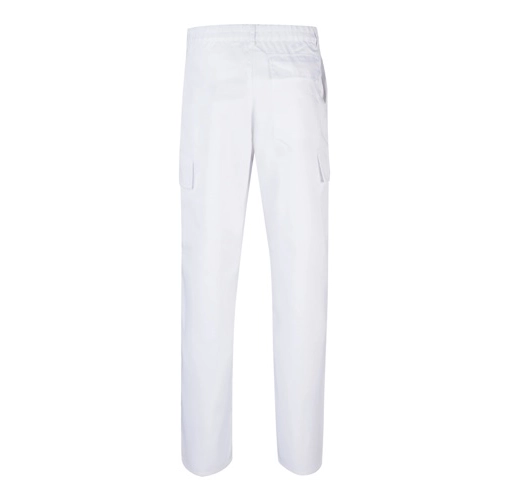 white VL AINE. Pantalón multibolsillos de sarga (190g/m²), en algodón (20%) y poliéster (80%)