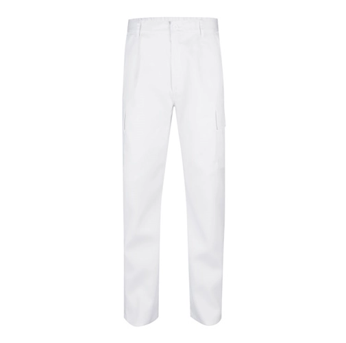 white VL AINE. Pantalón multibolsillos de sarga (190g/m²), en algodón (20%) y poliéster (80%)